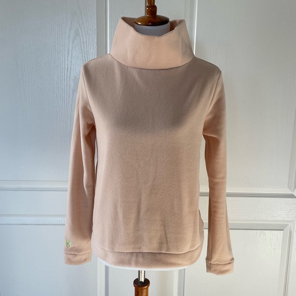 NWT Dudley Stephens Park Slope Turtleneck Fleece Sweater Natural Blush - Picture 2 of 4